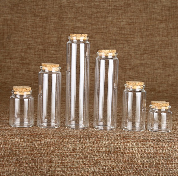 10ml clear homeopathic glass vials with cork for gift bottle