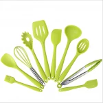 10pcs premium quality silicone kitchenware set for mutiluse, soft cooking tools