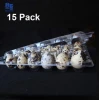 15 Girds Holder Clear Plastic Premium Eco-Friendly Quail Eggs Tray for Family Pasture Farm Market Food Factory