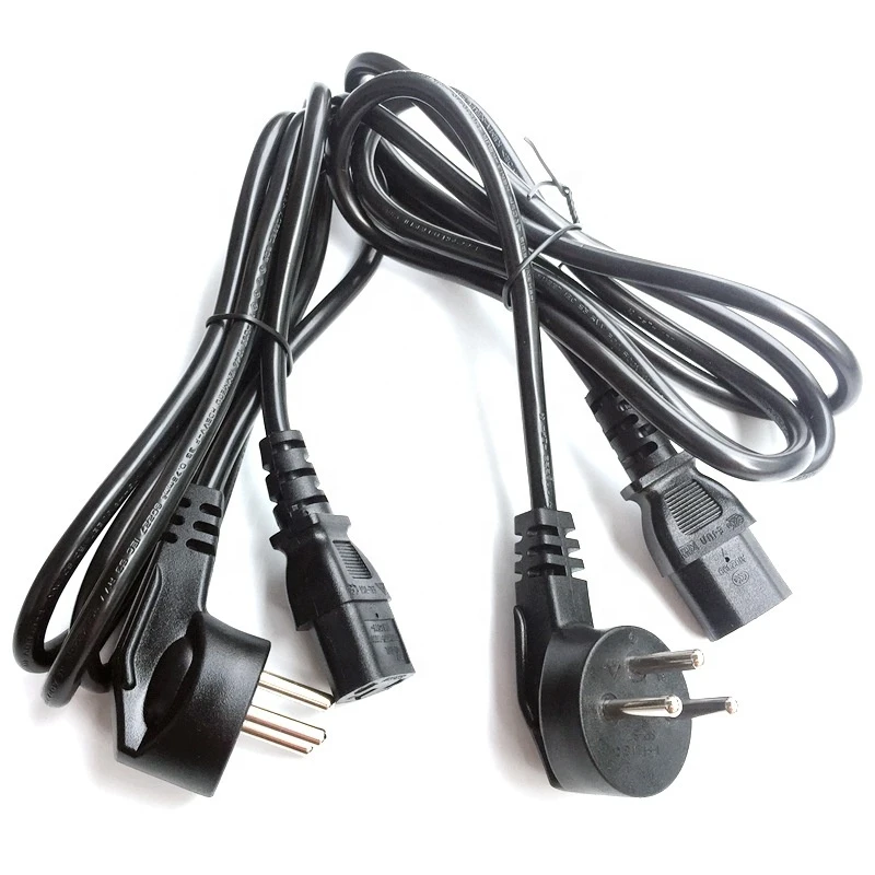1.8m black SI 3Pin israel power cord with IEC C13 HO5VV-F 3x1.5mm2