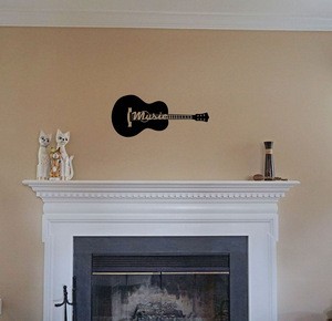 20 inch Classical Guitar With Inspired Word Art Solid Steel Home Decor Decorative Accent Metal Art Sign