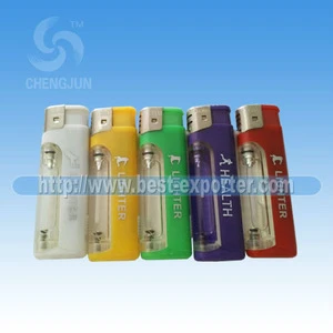 2015 Hot Selling Lighters Electronic Refillable Gas Lighter With Shining Lights Mix Colors