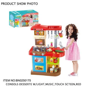 2018 Kids Touch Screen Kitchen Set Cooking Pretend Play Toy With Spray water function