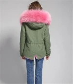 2018 New design women winter coat army green real fur parka coat
