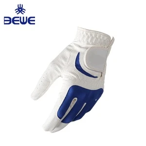 2019 Factory 4 Pillar Wholesale high quality great grip mens white cabretta leather Anti-slip custom golf gloves