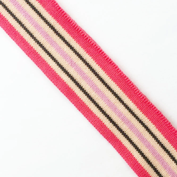 2019 New Custom 2*2  Hair Band Knitted Elastic Band Bulk Polyester Webbing For T-Shirt Polo Shirt Collar Rib