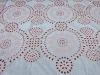 2020 Designed Custom Woven Cotton Linen Lace Fabric With Eyelet Embroidery