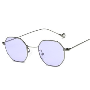 2020 European and American style New Retro Small Frame Octagonal Ocean Color Sunglasses
