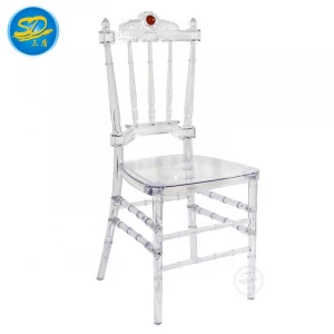 2020 Fashion Design Wedding Party Rental Crystal Chair Plastic Stacking Banquet Resin Chair