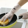 2020 Gloves latex household New Heat-resistant Design Silicone Cleaning Brush rubber Gloves dish washing gloves