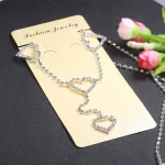 2020 hot sale full crystal hearts pendant  waist belt belly chain for holiday