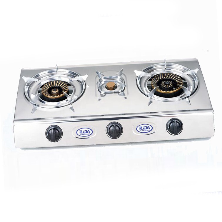 2020 hot sale home appliance 3 burner portable table top stainless steel best gas stove cookers