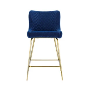 2020 New Design Bar furniture high quality Luxury Velvet Bar Chair Stool With Golden Metal Legs