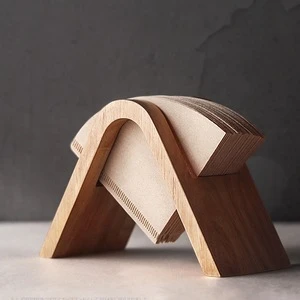 2020 New Design Kitchen Accessories Ecocoffee New Arrival Copper Coffee Dripper Paper Stand Wood Paper Filter Holder