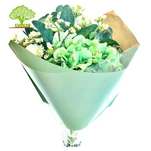 2020 new PLA Kraft Paper Double Flower Sleeve For Fresh Cut Flowers Care And Plants Pot With 100% Biodegradable