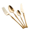 2020 OEM new matte shiny gold plated 304 stainless steel cutlery silverware set flatware