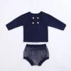 2020 outfit baby infant children&#39;s wear cotton knitted cotton yarns lanterns shorts long-sleeved cardigan two-piece outfit