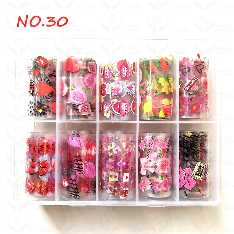 2021 Factory Valentines day Transfer Foil Nail Foil for Nail Art Sticker Decoration