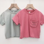 2021 Hot sale blank boy's t-shirts summer causal baby boy t shirt with pocket kids clothing