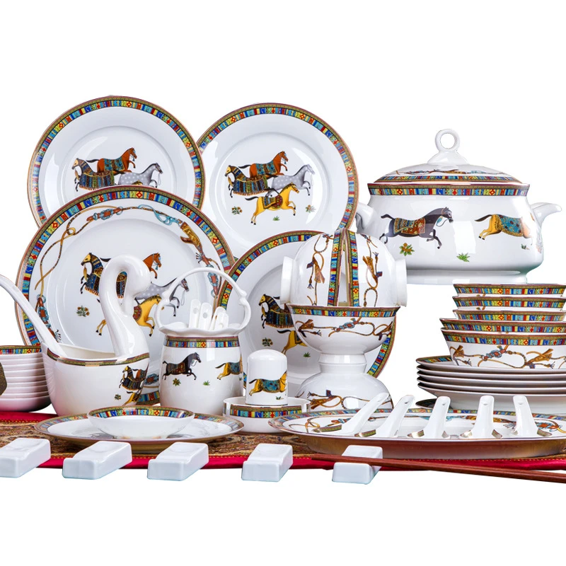 2021 Jingdezhen porcelain tableware and ceramics dinner set cutlery tableware/European cutlery dinnerware set