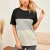 Import 2021 new color matching round neck short sleeve T-shirt women from China