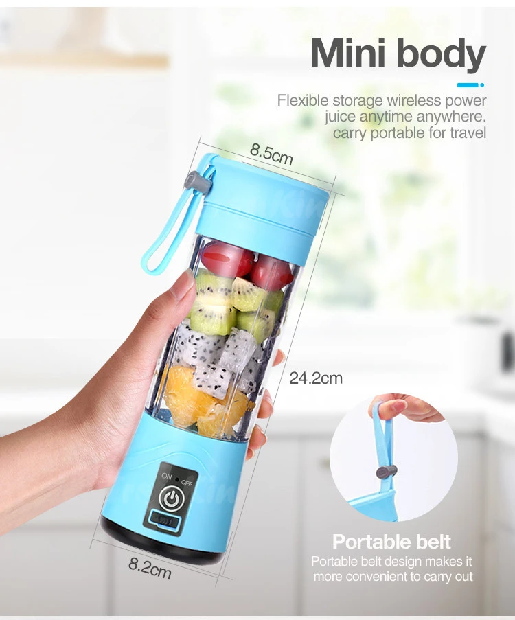 2021 New Personal Mini Electric Fruits Vegetable Juice Automatic Blender And Mixer USB Rechargeable Juicer Hand Portable Blender