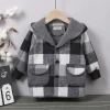 2021 New winter hoodie and plaid jacket baby jacket boy&#x27;s top