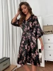 2021 Spring and Autumn Pajamas Ice silk satin home wear Silk printed nightgown Sexy and comfortable home nightgown