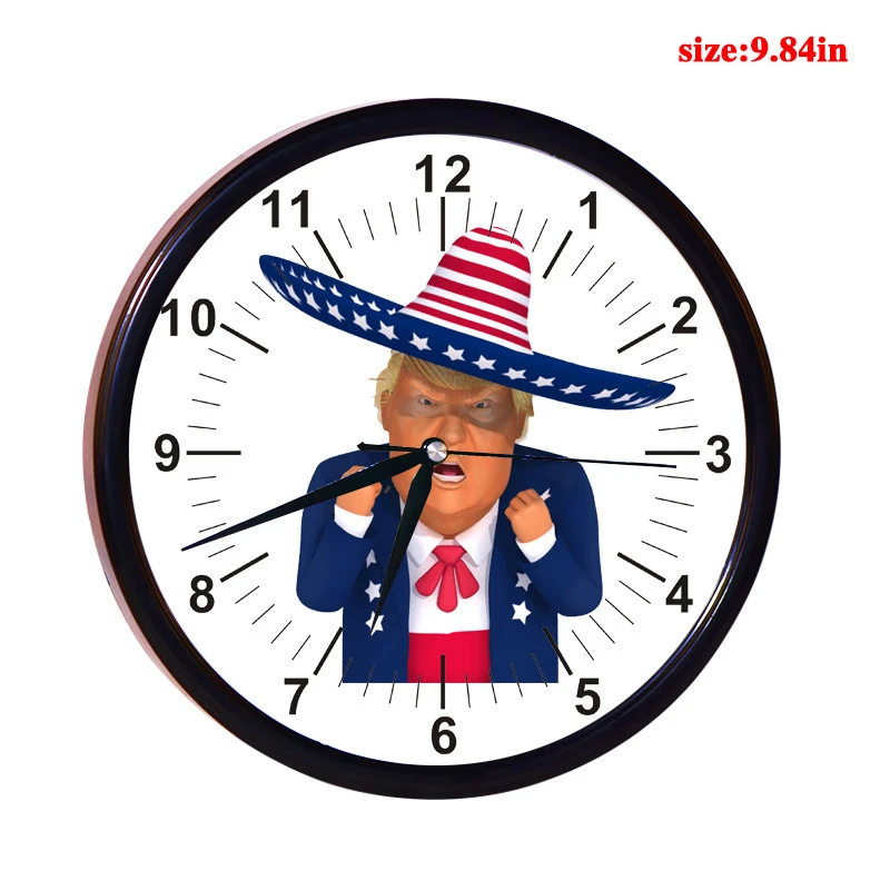 20CM/25CM/30CM DIY Customizable Pattern Trump Needle Quartz Wall Clock Quartz Clock For Wall Decoration