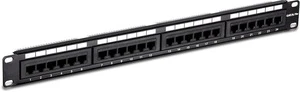 24-Port Cat5E UTP Unshielded Patch Panel for 19-Inch Wallmount Or Rackmount Ethernet, Compatible with Cat3/Cat5/Cat5e Cabling
