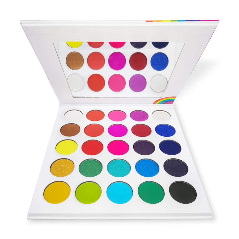 25 Colors Best Rainbow Eyeshadow Palette Private Label 2020 New Cheap Yellow Eye Shadow Pigment Wholesale Custom Logo No Brand