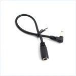 25CM 5.5mm x 2.1mm DC power Right Angle Extension cable Lead-PLUG to socket