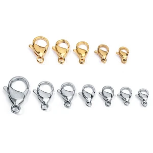 25Pieces Bracelets Necklace Gold Stainless Steel Connector Lobster Clasps For Jewelry Findings Making