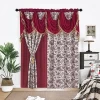 2pcs Jacquard Curtains Valance Style and Tassels Design