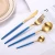 Import 304 Stainless Steel Cutlery gold spoon fork and knife in wedding events Flatware Set from China