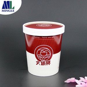 32oz Disposable custom hot drink soup cup paper bowl with paper lid