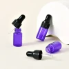 3ml Purple Essence Glass Bottle with Black Cap and Plastic Head Convenient Practical Travel Packaging