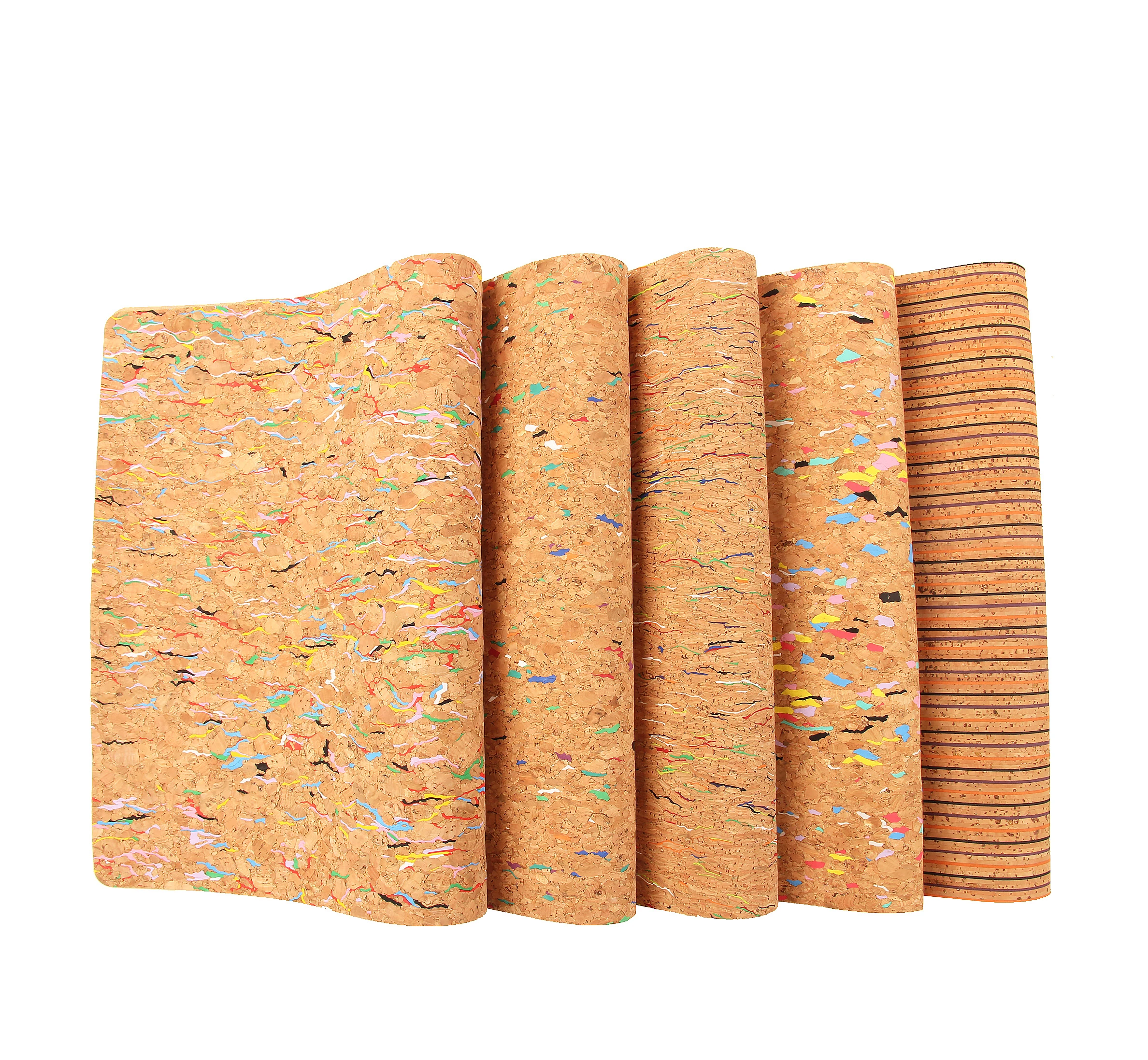 45*30CM colorful water flow cork fabric PU synthetic leather sheet for shoes bags notebook furniture
