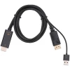 4K 60Hz HDMI to DisplayPort Adapter/Converter HDMI Male+ USB2.0 to DP Male Output Dongle with Audio cable 1.8M