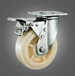 4" 50mm load 250kg swivel plate stainless steel polypropylene caster wheel with brake
