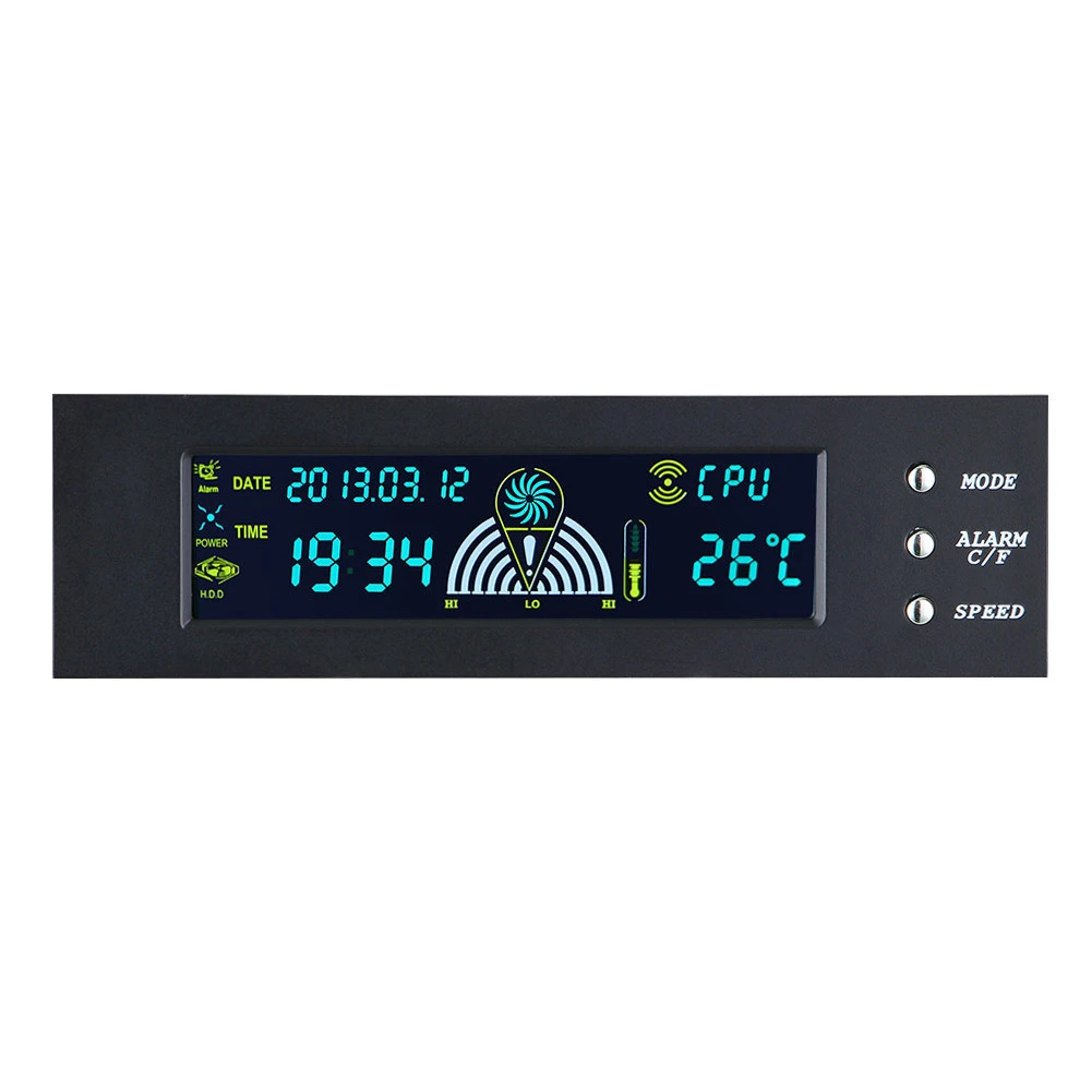 5.25 Inch PC Bracket Fan Speed Controller Accessories LCD Front Panel 3 Pin Temperature Display Computer Easy Operate Home