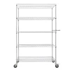 54 x 24 x 63 Inch Professional 5-tier Chrome Plated Shelves Heavy Duty Wire Shelving with Wheels and Handle