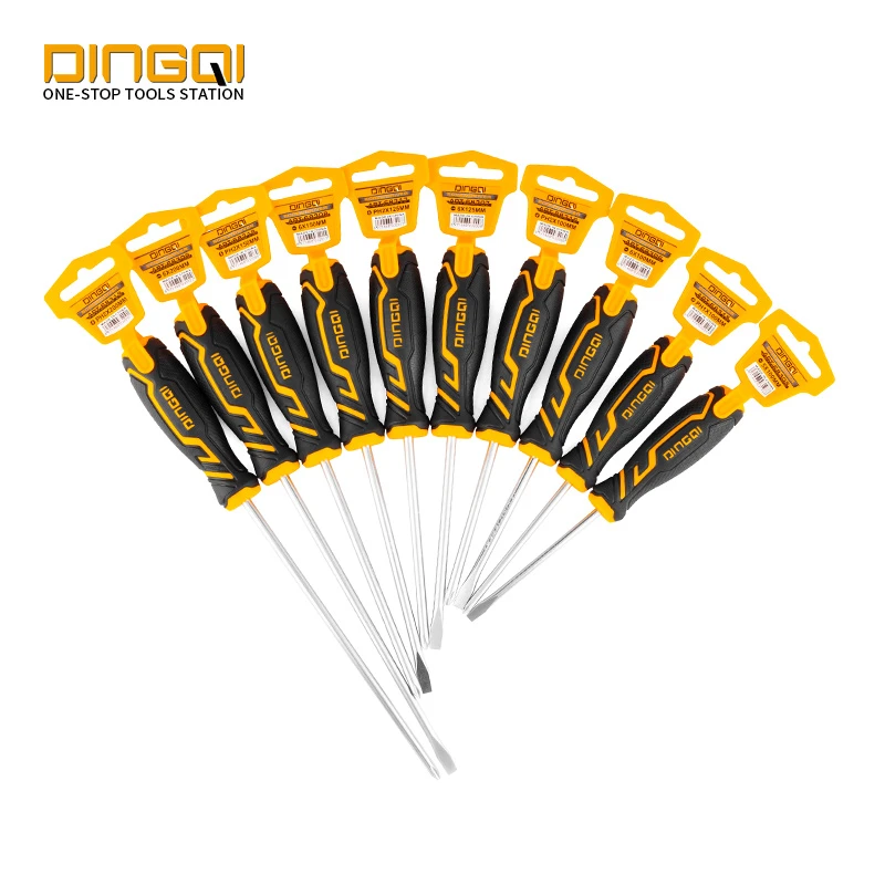 5inch 6inch 7inch 8inch 9inch slotted straight phillips cross screwdriver with TPR handle high hardness