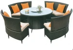 5pcs Bistro Set Garden Outdoor Dining Set 4 Folding Padded Chair Round Table 5mm Tempered Glass Leisure Set