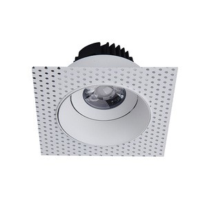 7W 10W square deep adjust trimless plaster-in recessed downlight led for hotel