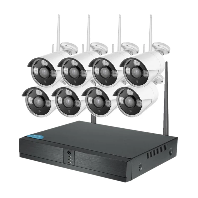 8 Channel outdoor surveillance wifi nvr kits wireless cctv camera systems