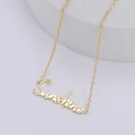 925 sterling silver Gold Plated Name Letter Necklace Women Pendant Statement Necklace Sunshine Pendant