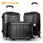 Abs hard 360 degree travelling bags trolley carry on travel suitcase  sets hardshell luggage bag cart