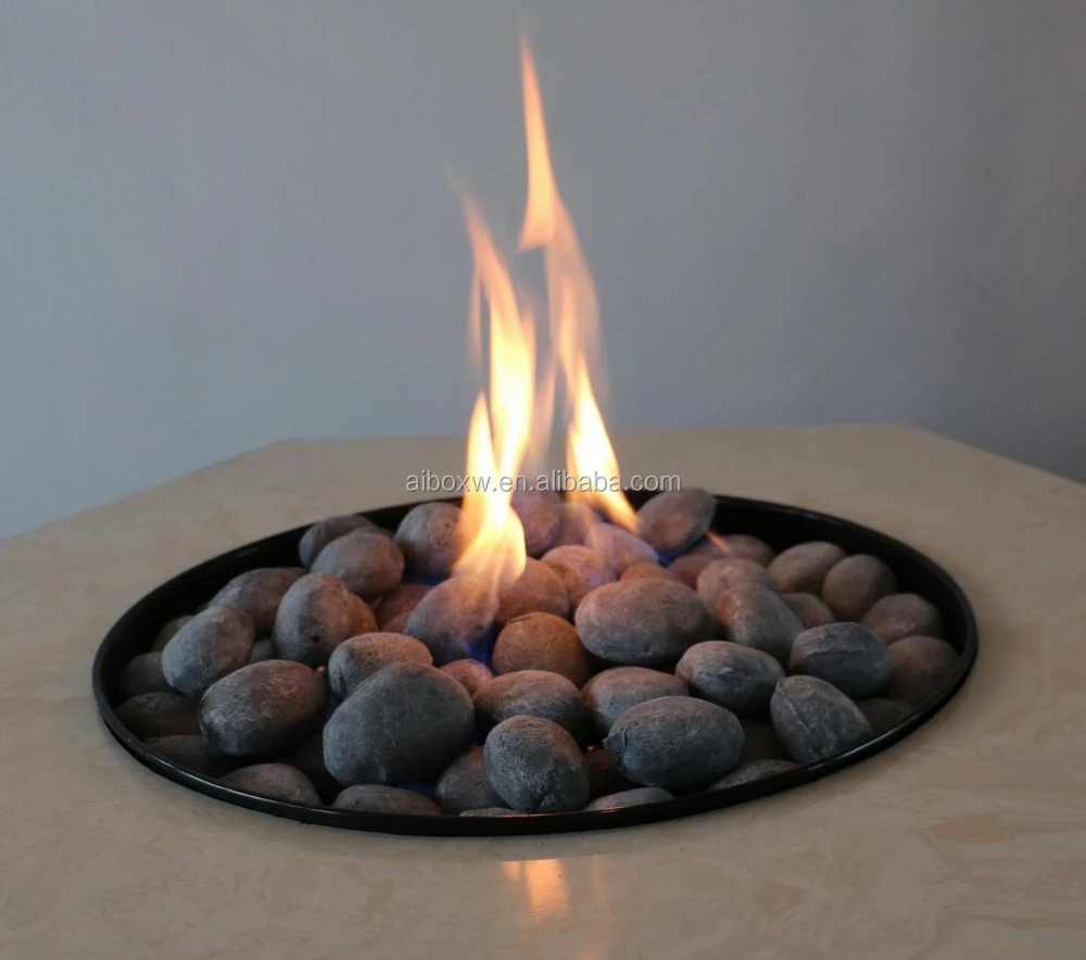 Accessories For Gas Fireplaces Type Grey Ceramic Pebbles Stones Set S08-57G