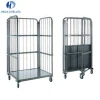 Advantage Price Warehouse Folding Rolling Metal Container Storage Cage With Wheels